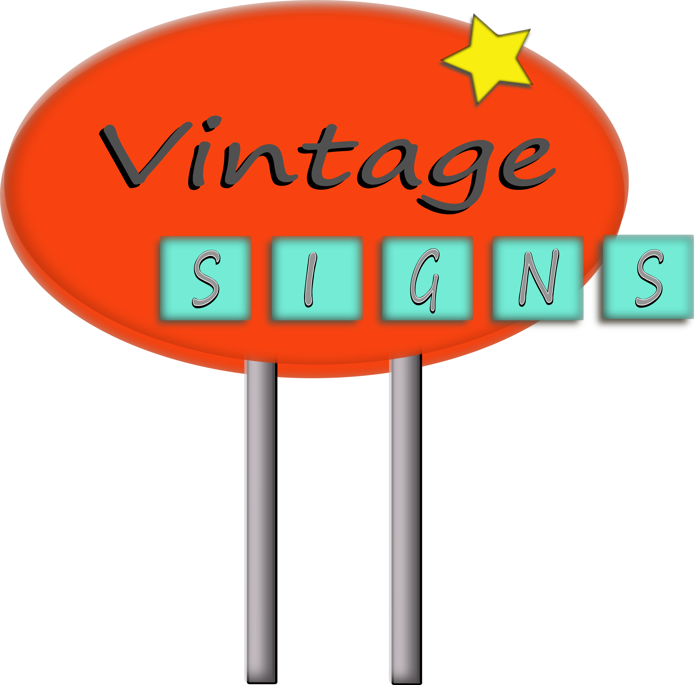 Big Image - Retro Sign Clipart Transparent (2400x2365)