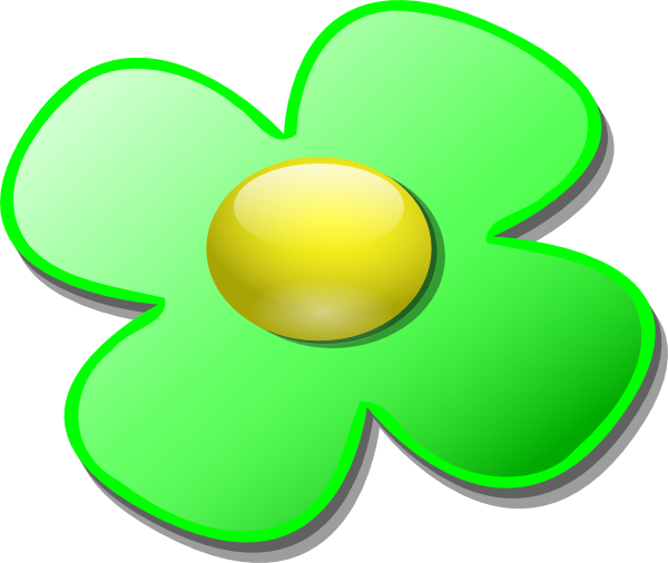 Green Game Marble Flower Clip Art - Green Flower Clip Art (600x506)