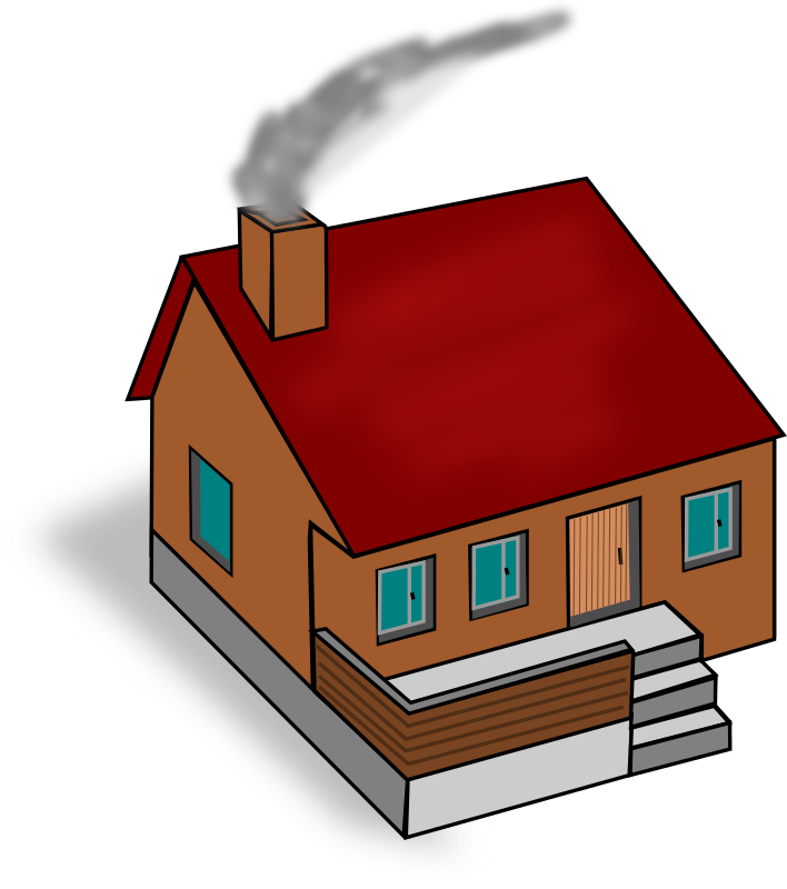 Free To Use Amp Public Domain Houses Clip Art - Casa Con Chimenea Humo (2123x2400)