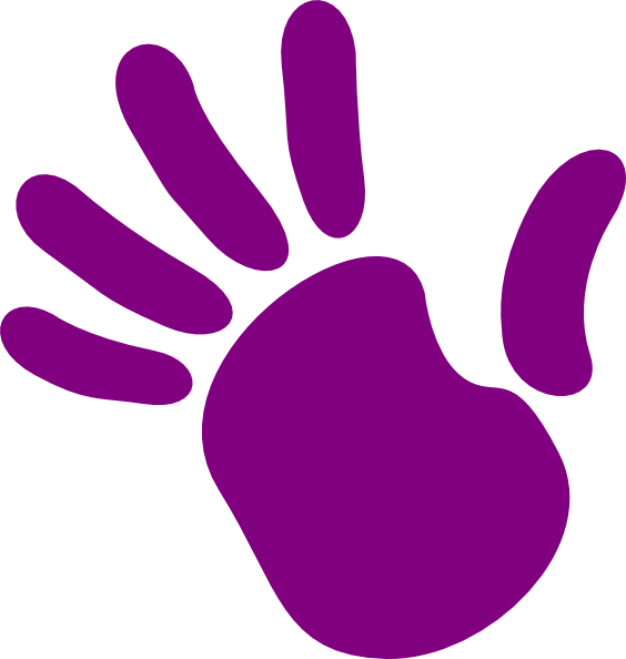 Purple Hand Clip Art - Purple Hands Cartoon (564x594)