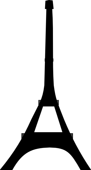 French Clipart Black And White - Eiffel Tower Clip Art (318x594)