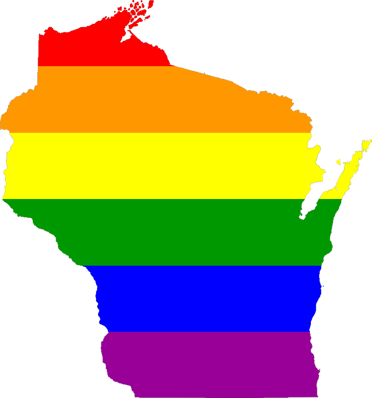 Clipart - State Of Wisconsin Rainbow (748x800)