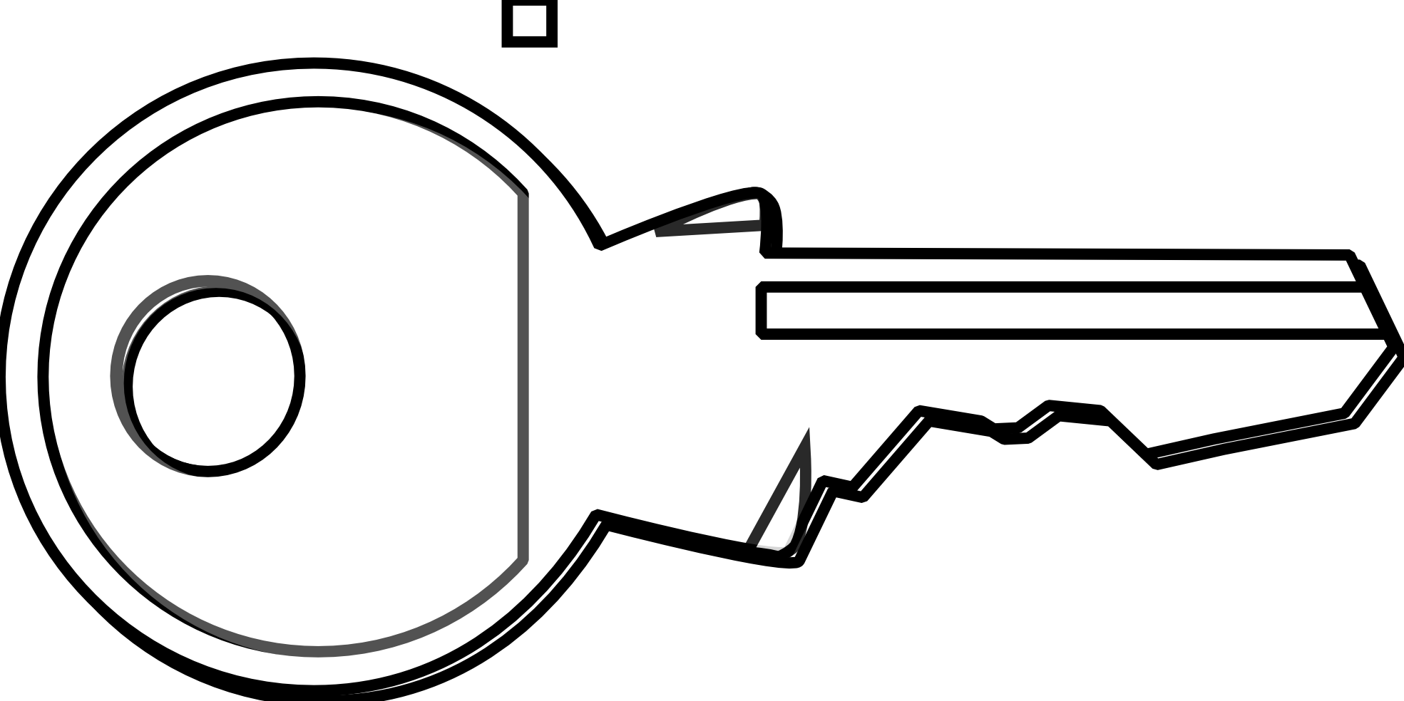 Key Black And White Key Clipart Black And White Free - Black Key Vector Png (1969x984)