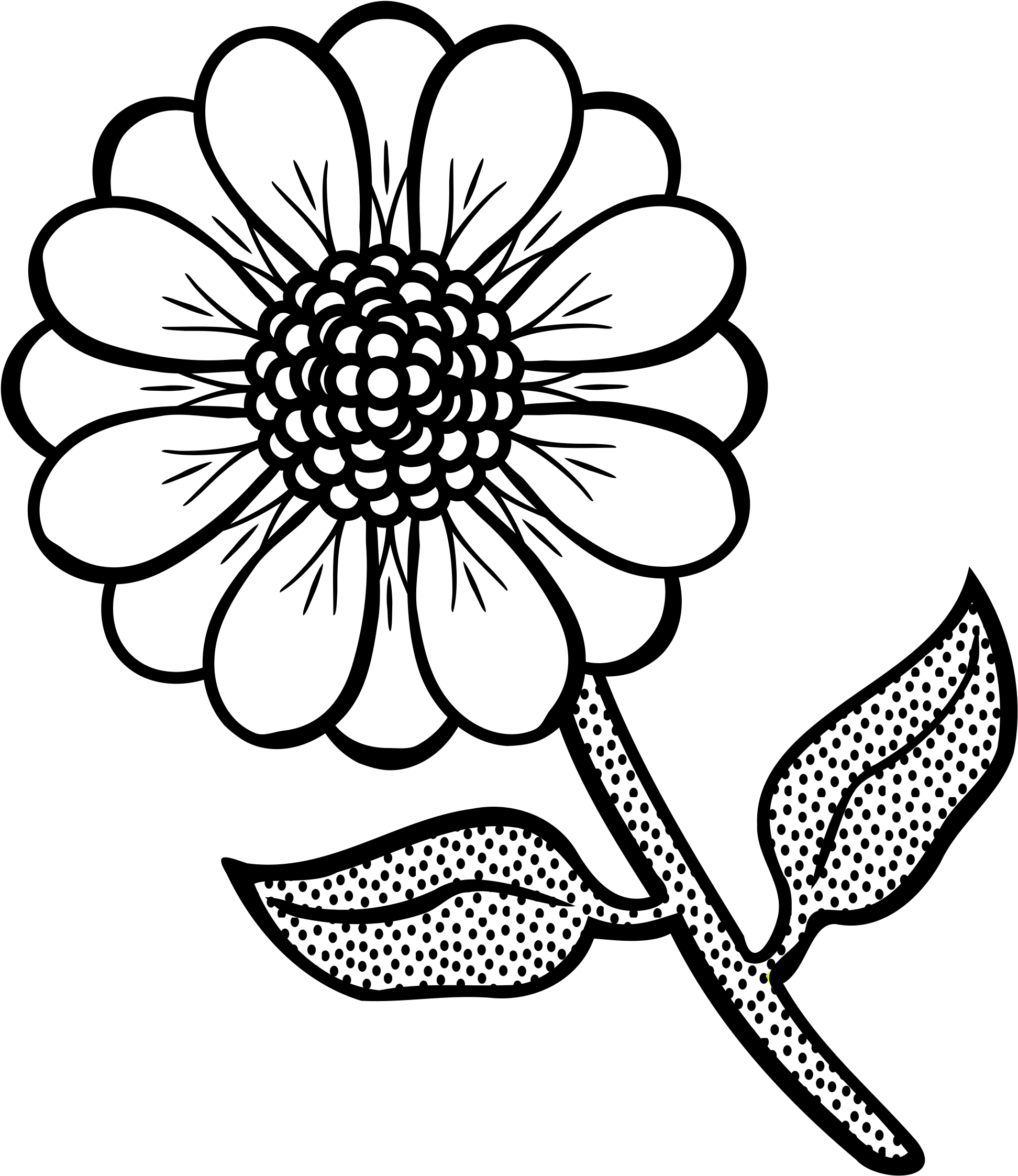 Big Image - Flower Image Line Art (2099x2400)