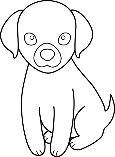 Dog Line Art - Puppy Line Art (405x550)
