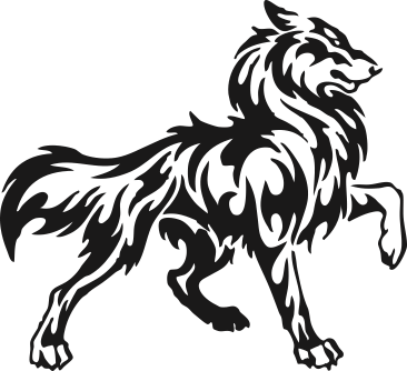Tribal Animal Art - Wolf Symbole (366x334)
