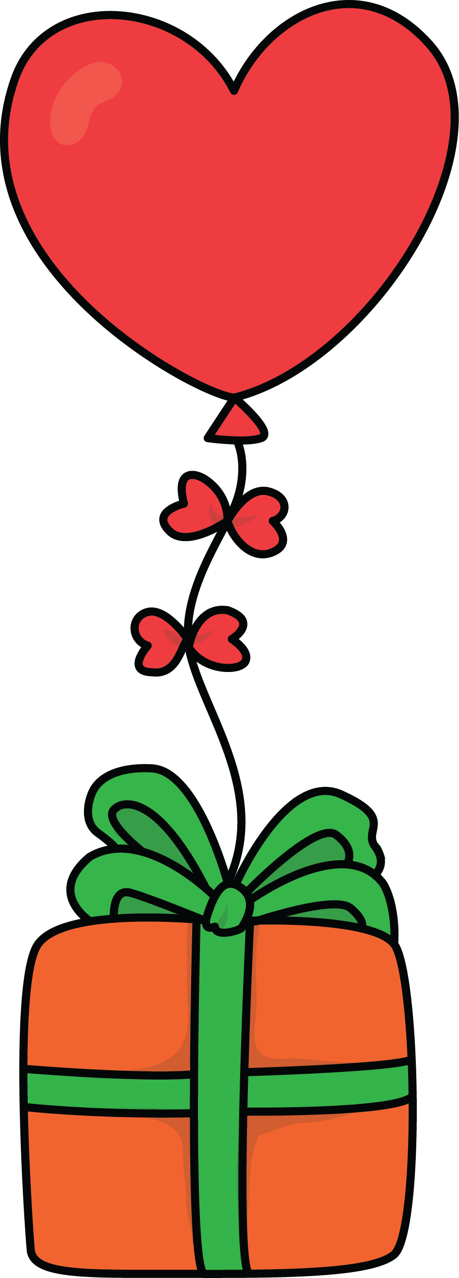 Image For Free Gift With Heart Baloon Clip Art - Image For Free Gift With Heart Baloon Clip Art (946x2634)