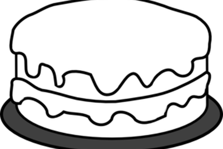 Clip Transparent Stock Layer Cake Clipart Black And - Birthday Cake Coloring Page (450x300)