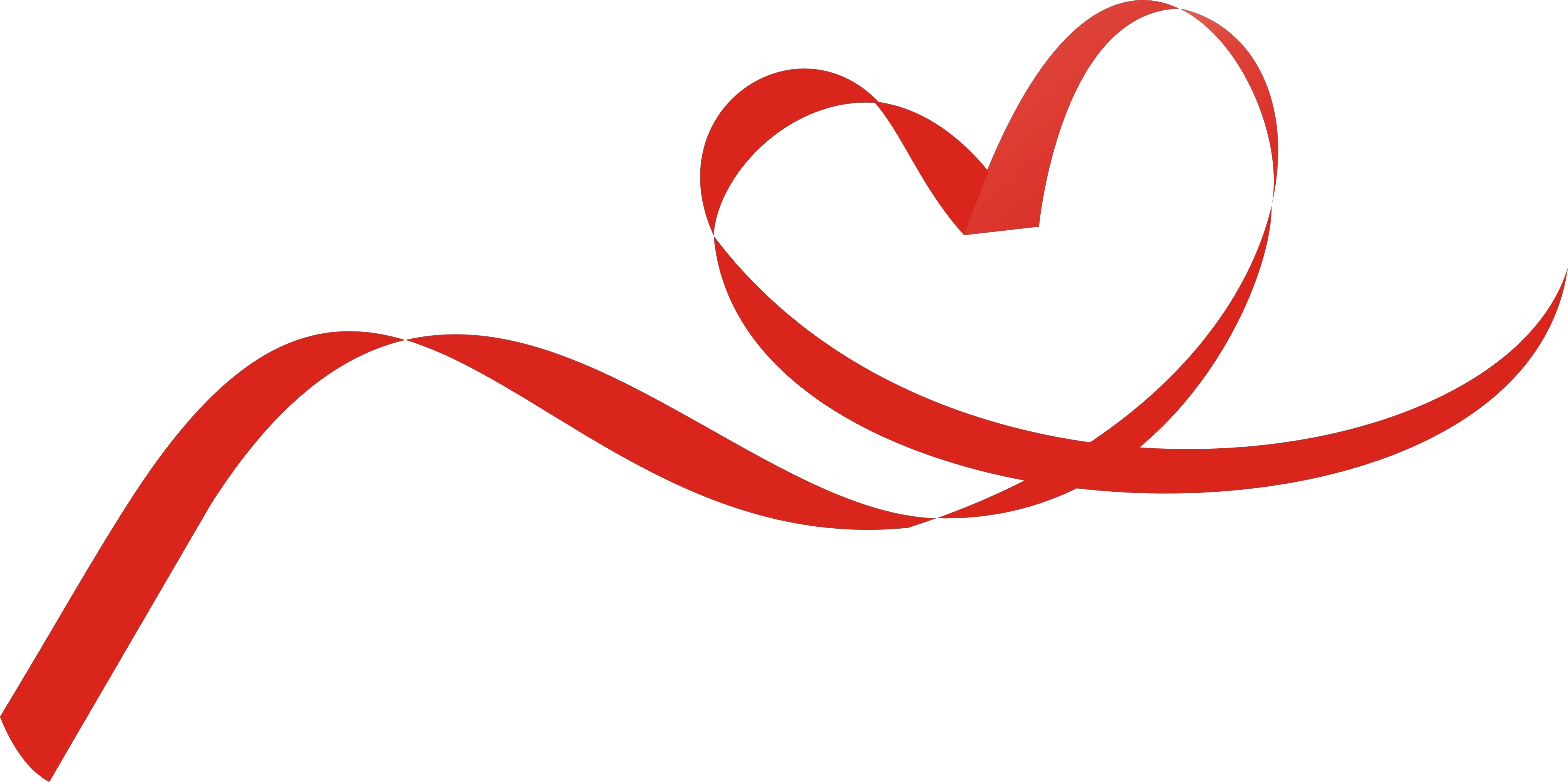 Heart Ribbon Png - Red Ribbon Heart Png (4077x2034)
