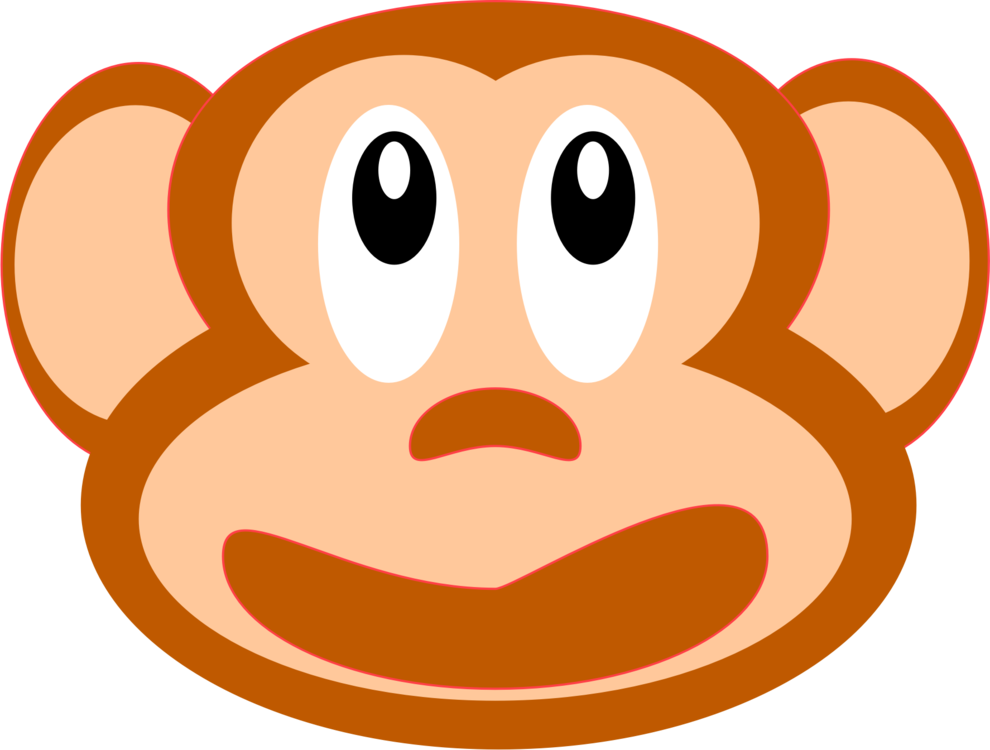 Monkey Snout Animal Curious George Face - Curious George (990x750)