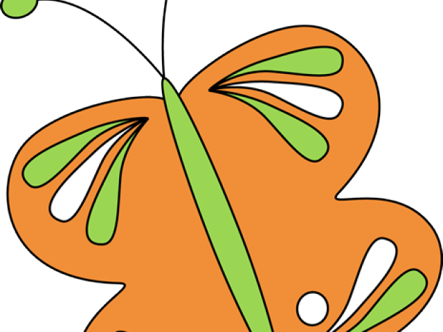 Orange Flower Clipart Butterfly - Butterfly (640x480)