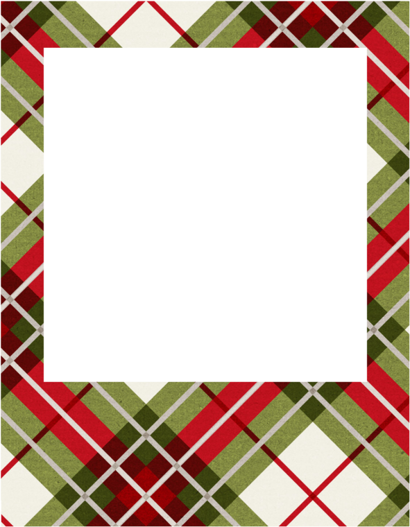 Plaid Clipart Frame - Christmas Plaid Border Clipart (600x769)