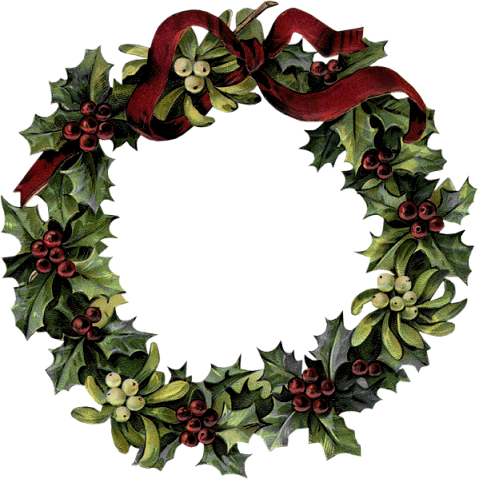 Tubes - Noel Couronne - Vintage Christmas Image 11 Round Ornament (479x479)