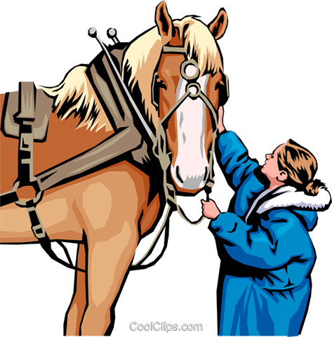 Horse And Woman Royalty Free Vector Clip Art Illustration - Mane (473x480)