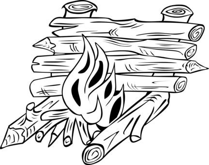 Computer Icons Outdoor Cooking Download Line Art - Star Fire In Scouting (432x340)