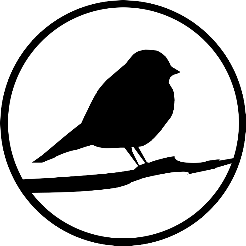 Robin Vector Black And White - Storefront (1000x1000)