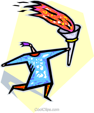 Olympic Torch Royalty Free Vector Clip Art Illustration - Winter Olympic Games (400x480)