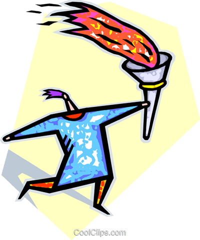 Olympic Torch Royalty Free Vector Clip Art Illustration - Winter