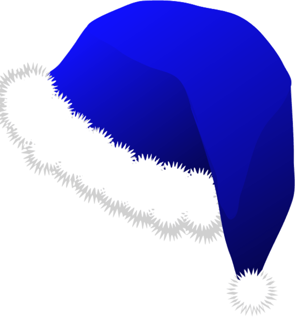 Blue Santa Claus Clipart - Blue Santa Hat Clipart (600x644)