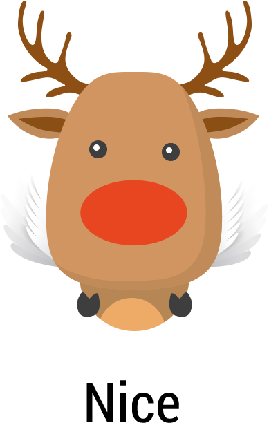 Have You Been Naughty Or Nice This Year Go On, Be Honest - Santa And Deer Vector (513x628)