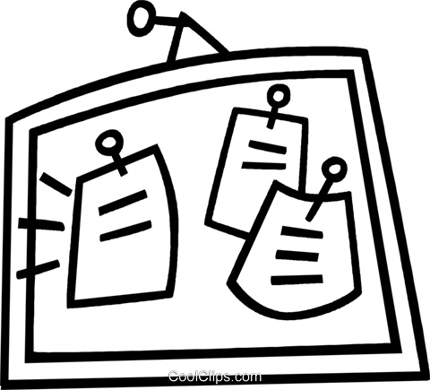 Download Notice Board Black And White Clipart Bulletin - Notice Board Drawing (480x435)