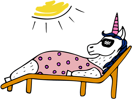 Bleed Area May Not Be Visible - Unicorn Sunbathing (600x600)