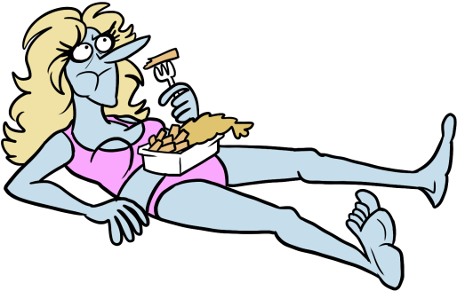 Check This Girl Out, Valiantly Trying To Get A Tan - Cartoon (542x353)