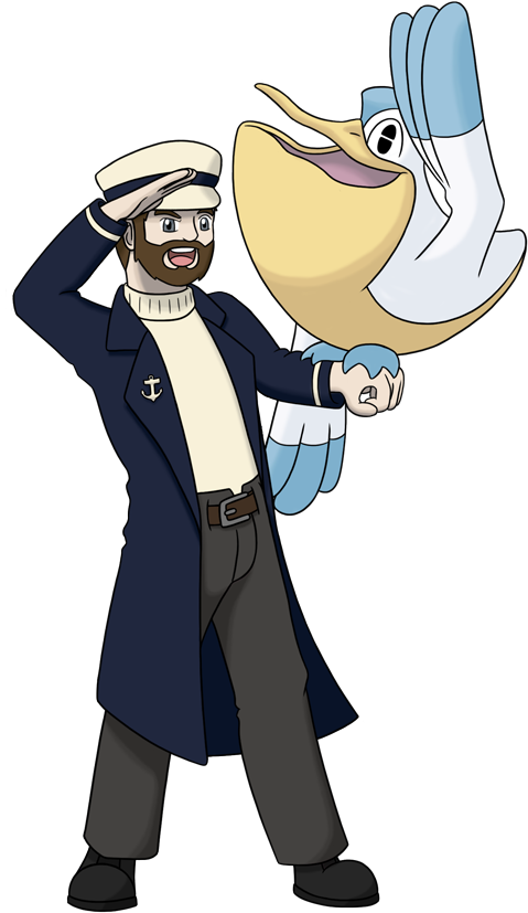 Graphic Transparent Download Captain Clipart Team Captain - Pokemon Sea Captain (500x855)