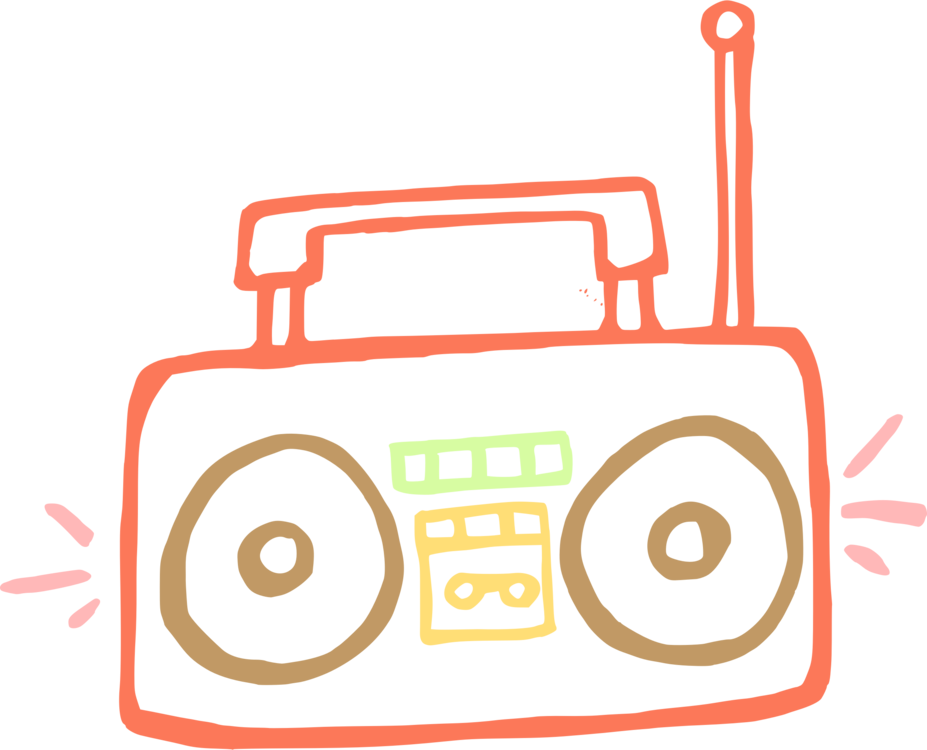 Clip Art Black And White Stock Boombox Drawing Openoffice - Boombox Clip Art (927x750)