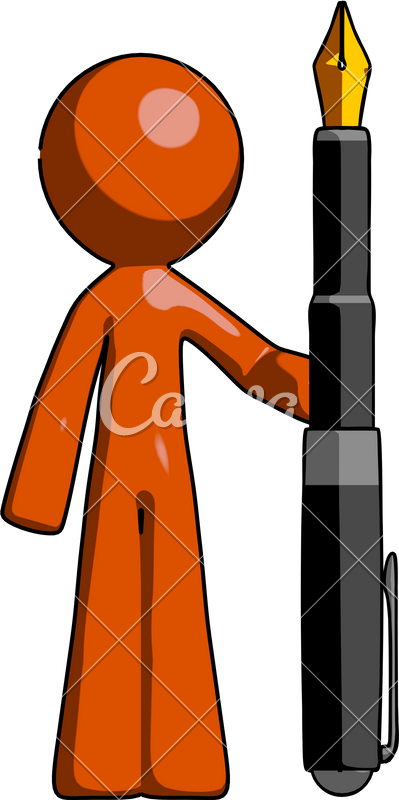Orange Design Mascot Man - Calligraphy (399x800)