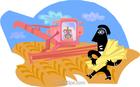 Harvesting Grain Royalty Free Vector Clip Art Illustration - Seed (480x299)