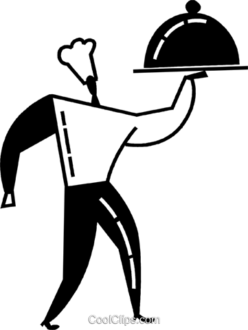 Waiter Serving Food Royalty Free Vector Clip Art Illustration - Food (361x480)