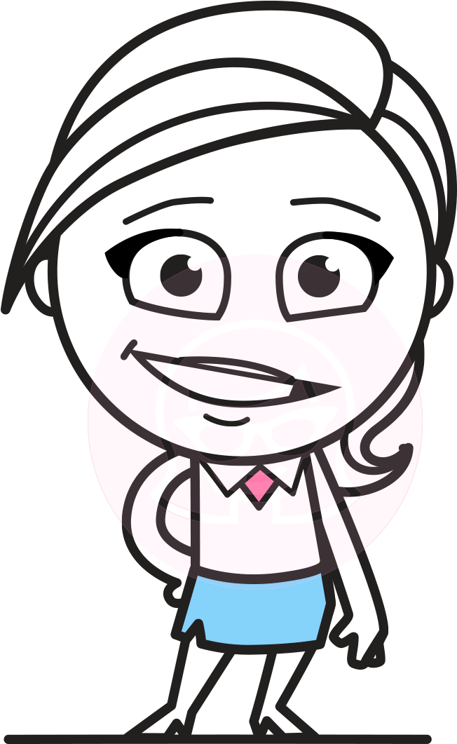 Vector Simple Lady Cartoon Character Heidy The Full - Cartoon Character Design Outline (957x1060)