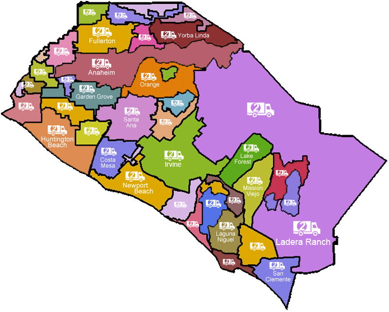 Orange County Movers Map - Orange County Map Png (800x642)