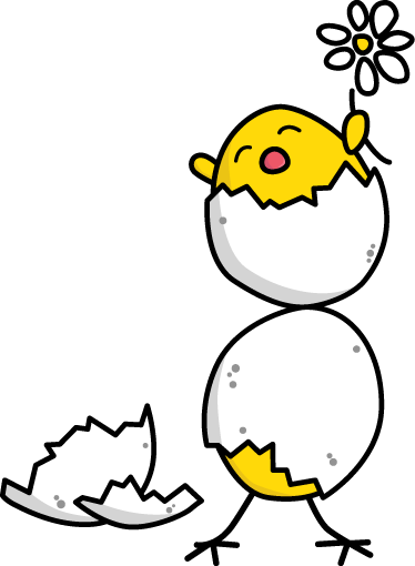 Hatched Chicks Wall Sticker - Obrazek Kurczak W Skorupce (374x510)