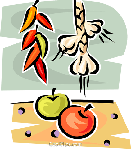 Garlic, Peppers And Tomatoes Royalty Free Vector Clip - Garlic, Peppers And Tomatoes Royalty Free Vector Clip (422x480)