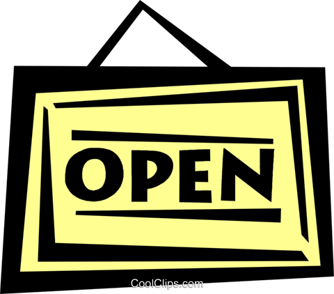 Open Sign Royalty Free Vector Clip Art Illustration - Clipboard Society Cafe (480x422)