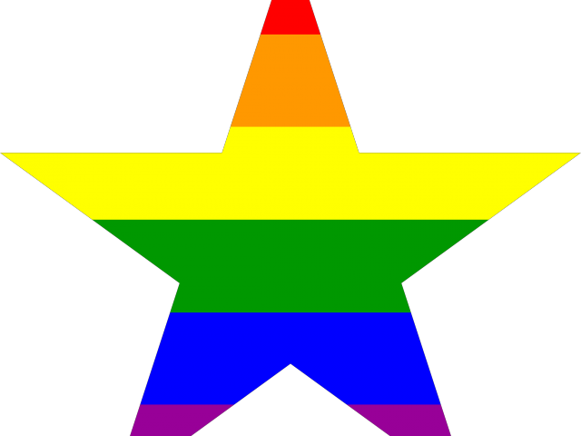 Polygon Clipart Five Point Star - Rainbow Star Clipart (640x480)