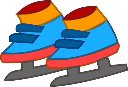 Ice - Ice Skating Shoes Clipart (500x340)