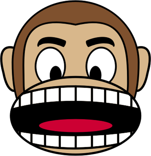 Editingsoftware Clipart Angry Man Face - Monkey Open Mouth Clipart (484x500)