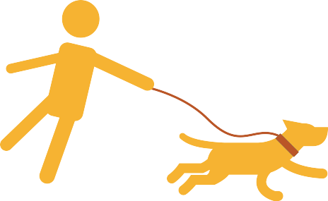 Simple Drawing Of Man And Dog - Pets At Work Benefits (464x285)