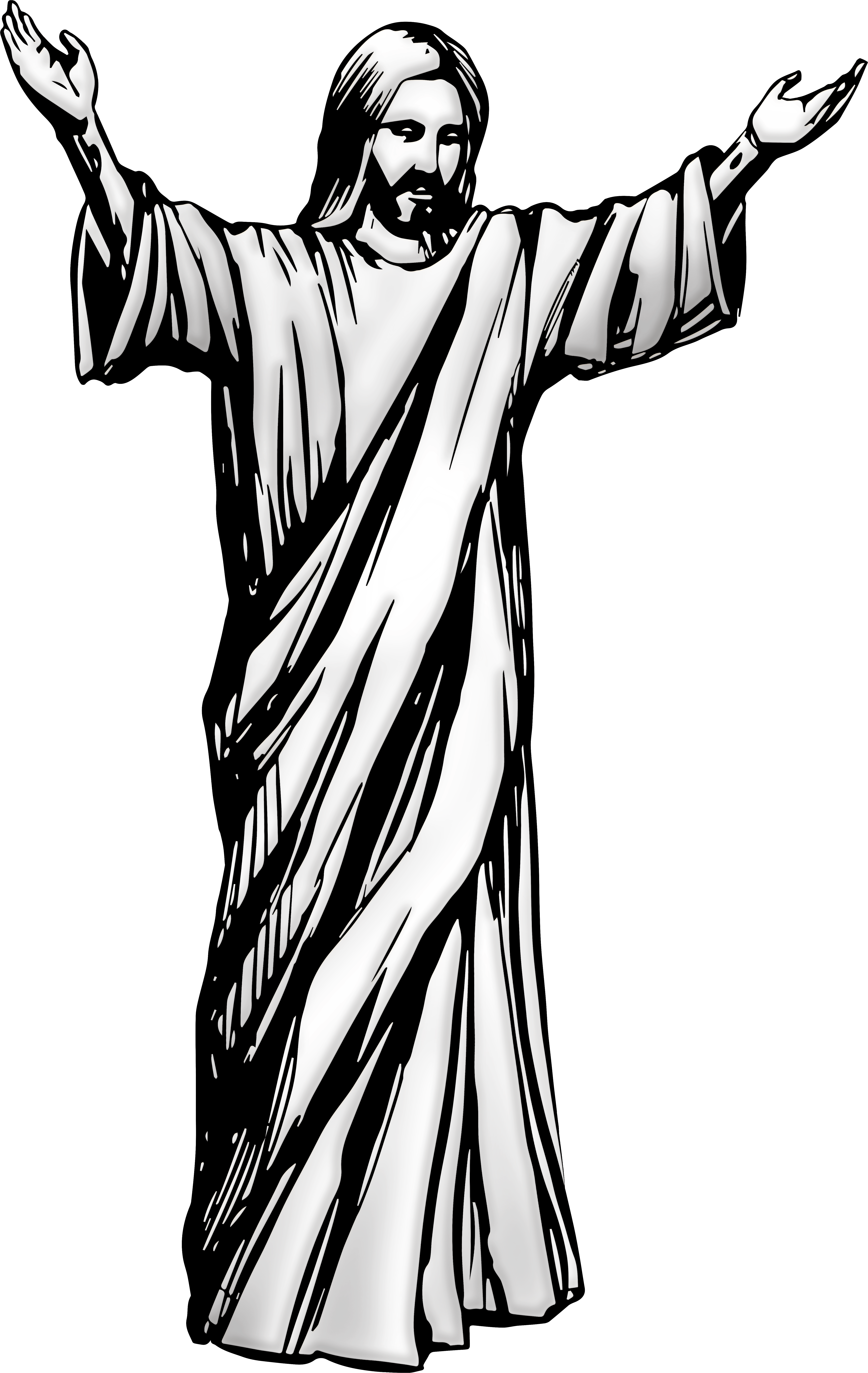 Jesus Christ Png Clip Art - Jesus Black And White (5078x8000)