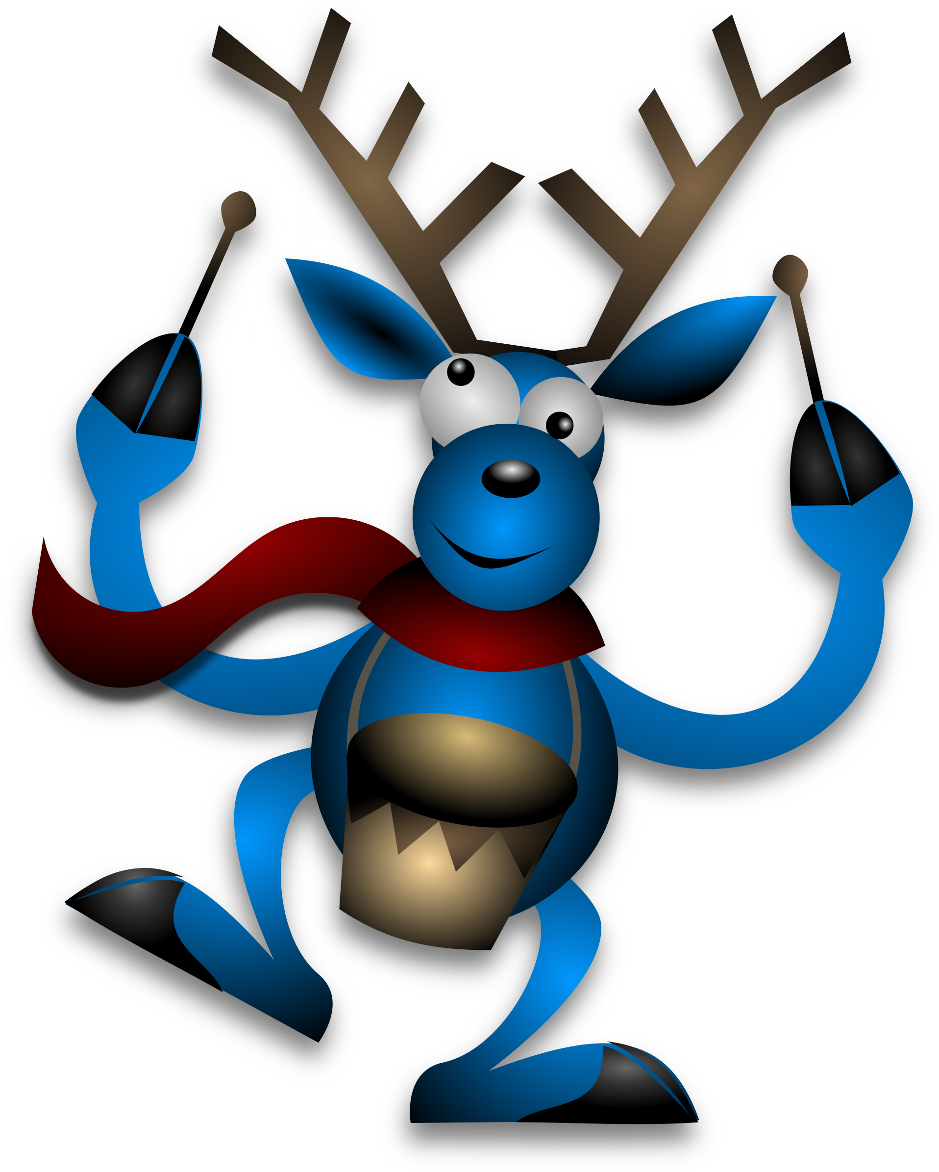 Dancing Reindeer Big Image Png - Blue Reindeer (1916x2400)