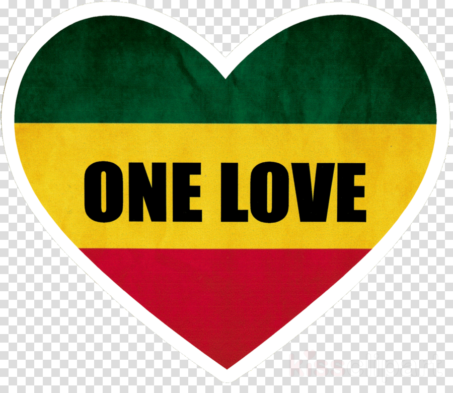 Rasta Heart Clipart Sticker Reggae Decal - Rasta One Love Heart (900x780)