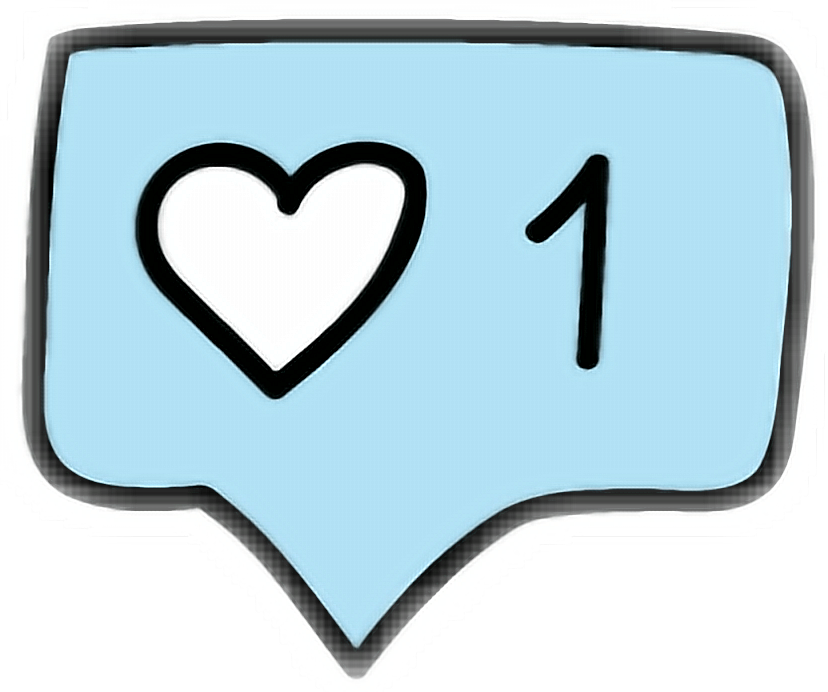 Heart Oneheart Like Sticker Blue Chat One - Sticker Tumblr Blue (828x692)