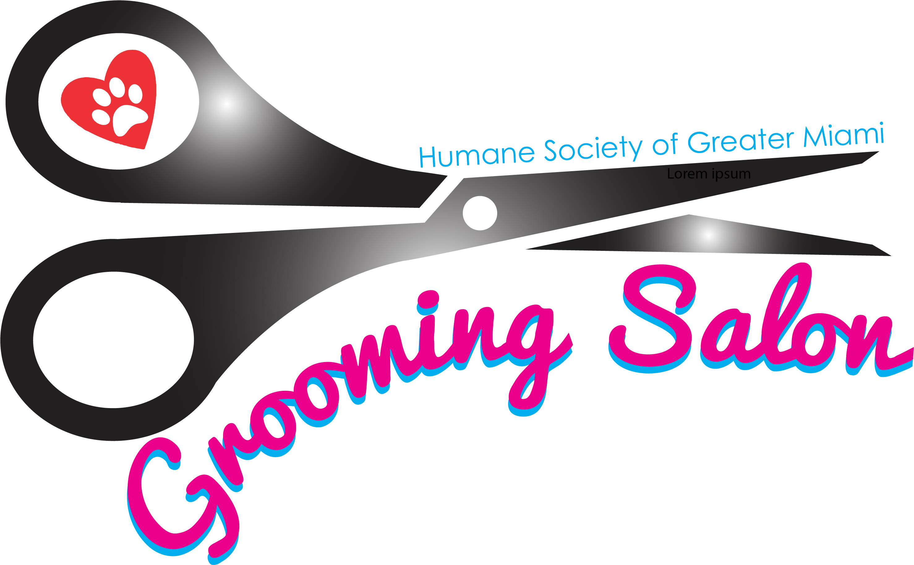 Grooming Salon Title Pink One Heart - Calligraphy (2970x1863)