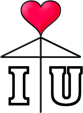 I Love You 相合い傘/one Heart Love Umbrella2 Black Line - 相合い傘 絵 (480x480)