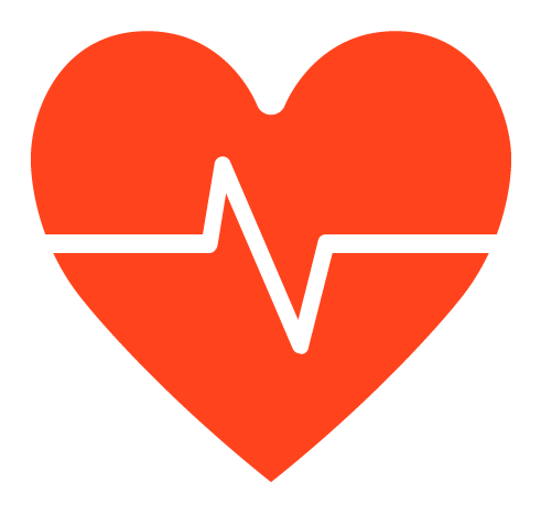 Icon Of A Heart To Show We Care For New Patients In - Heart With Heartbeat Silhouette (500x500)