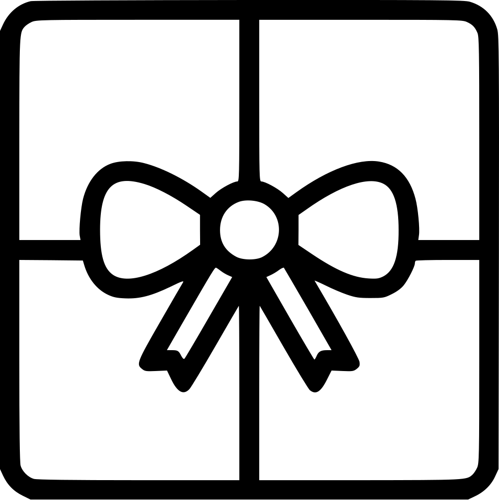 Gift Box Present Bow Birthday Comments - Candy Cane (980x981)