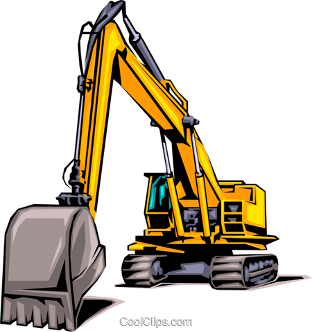 Heavy Equipment Royalty Free Vector Clip Art Illustration - Construction Vehicle Clip Art (450x480)
